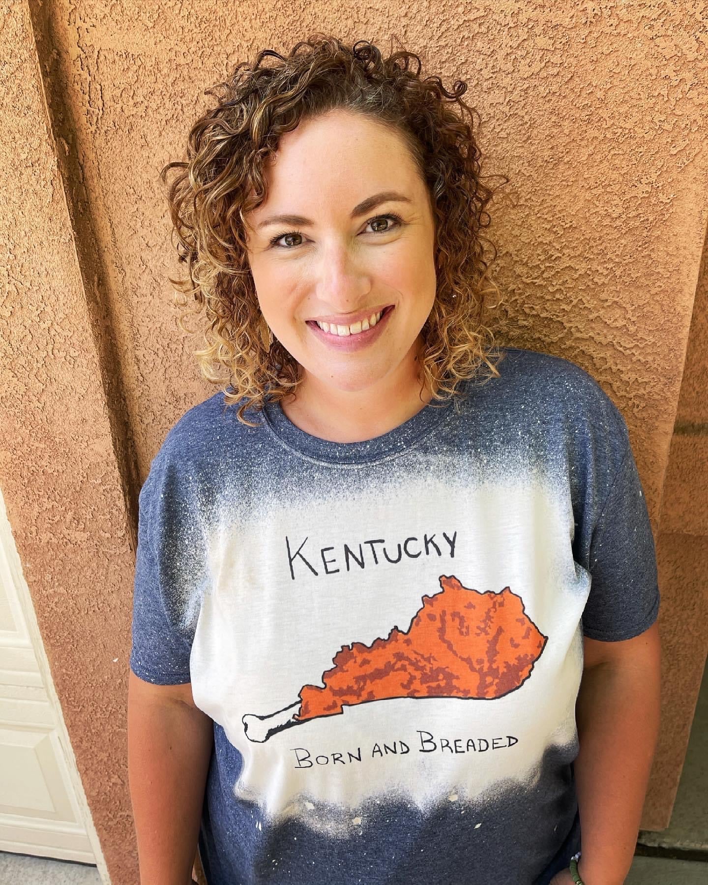 Kentucky Born and Breaded Bleached Shirt - Farmhouse Vinyl Co